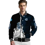 old dominion monarchs torn texture print blue black varsity jacket best selling