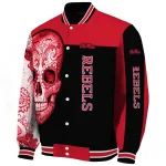 ole miss rebels intricate skull red black varsity jacket best selling