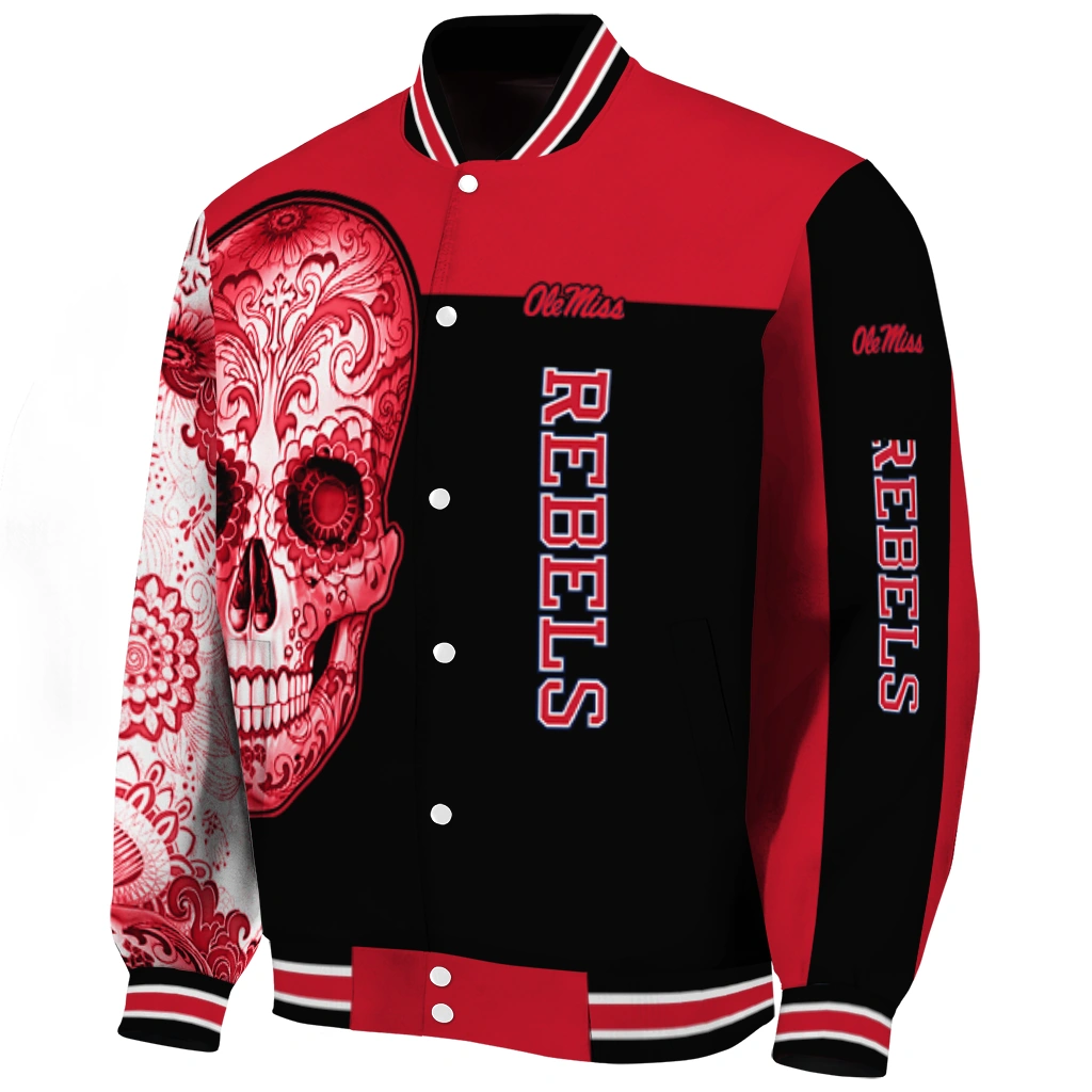 ole miss rebels intricate skull red black varsity jacket best selling ole miss rebels intricate skull red black varsity jacket best selling