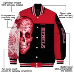 ole miss rebels intricate skull red black varsity jacket best selling