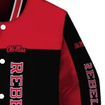 ole miss rebels intricate skull red black varsity jacket best selling
