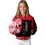 ole miss rebels intricate skull red black varsity jacket best selling