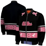 ole miss rebels pink ribbon black pink bomber jacket best selling