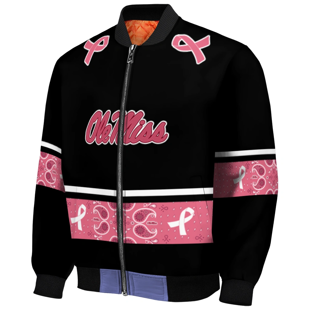 ole miss rebels pink ribbon black pink bomber jacket fashion forward ole miss rebels pink ribbon black pink bomber jacket fashion forward