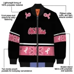 ole miss rebels pink ribbon black pink bomber jacket best selling