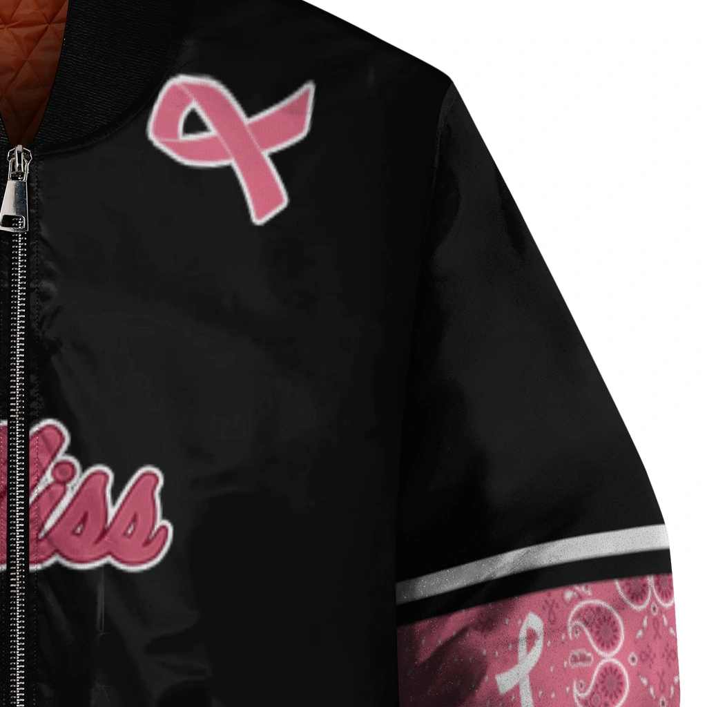 ole miss rebels pink ribbon black pink bomber jacket premium grade ole miss rebels pink ribbon black pink bomber jacket premium grade