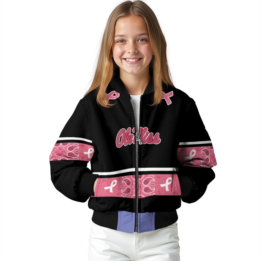ole miss rebels pink ribbon black pink bomber jacket top rated ole miss rebels pink ribbon black pink bomber jacket top rated