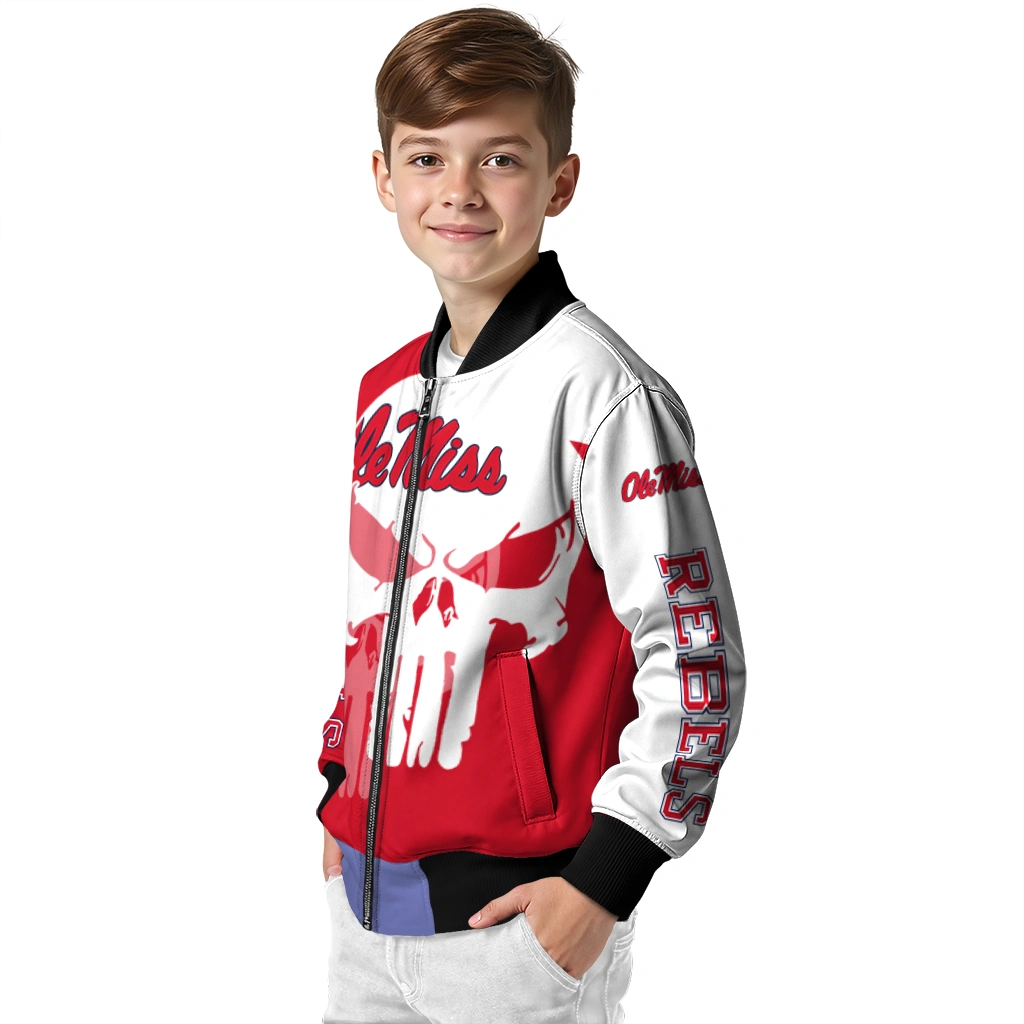ole miss rebels skull outline red white bomber jacket trendy ole miss rebels skull outline red white bomber jacket trendy