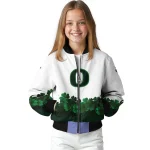 oregon ducks clovers pattern white green bomber jacket best selling