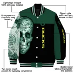oregon ducks intricate skull green black varsity jacket best selling