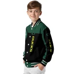 oregon ducks intricate skull green black varsity jacket best selling