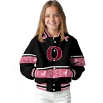 oregon ducks pink ribbon black pink varsity jacket best selling