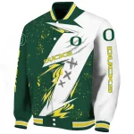 oregon ducks ripped bolt green white varsity jacket best selling