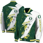 oregon ducks ripped bolt green white varsity jacket best selling