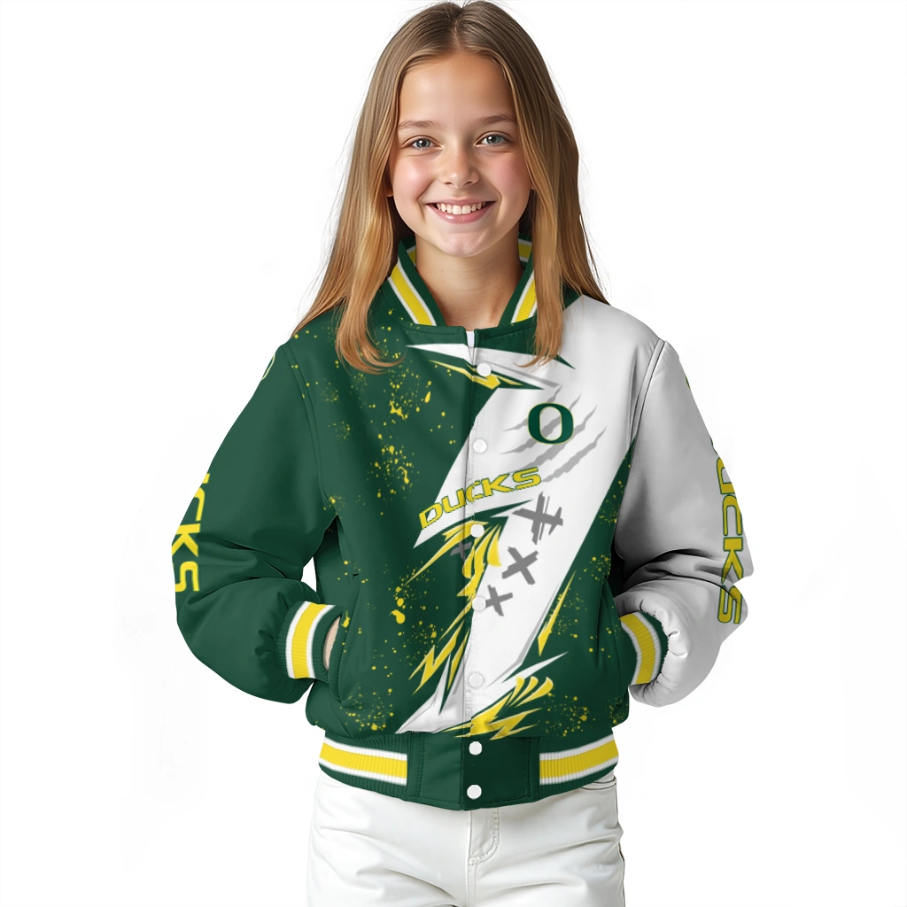oregon ducks ripped bolt green white varsity jacket top rated oregon ducks ripped bolt green white varsity jacket top rated
