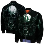oregon ducks skull bite green black bomber jacket best selling