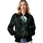 oregon ducks skull bite green black bomber jacket best selling