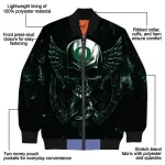 oregon ducks skull bite green black bomber jacket best selling
