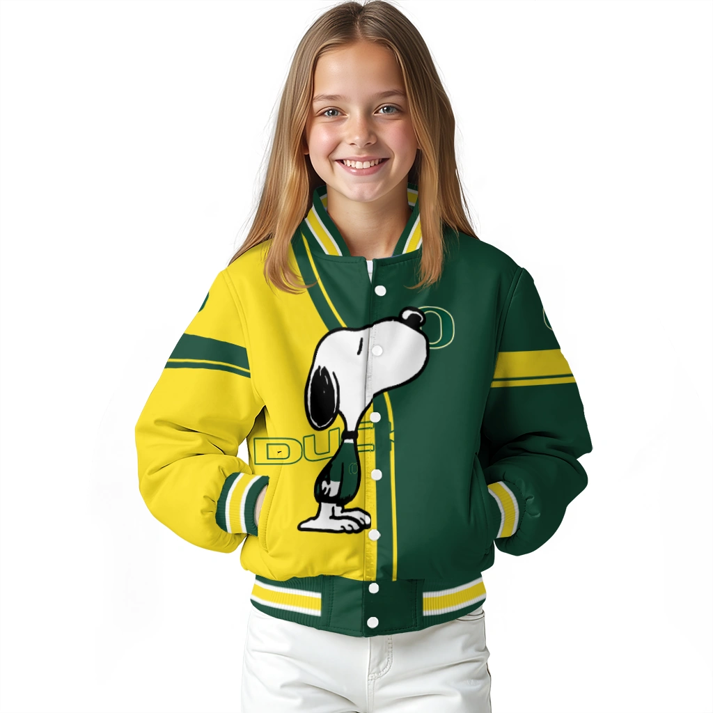 oregon ducks snoopy attitude green varsity jacket top rated oregon ducks snoopy attitude green varsity jacket top rated