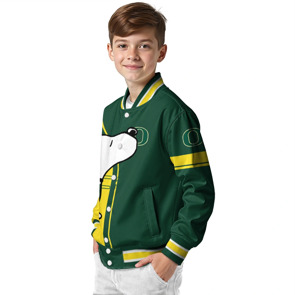 oregon ducks snoopy attitude green varsity jacket trendy oregon ducks snoopy attitude green varsity jacket trendy