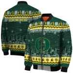 oregon ducks snowy pines green bomber jacket best selling