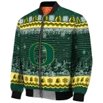 oregon ducks snowy pines green bomber jacket best selling