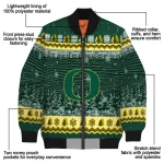 oregon ducks snowy pines green bomber jacket best selling