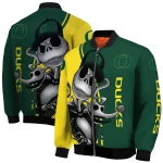 oregon ducks spooky grin green bomber jacket best selling