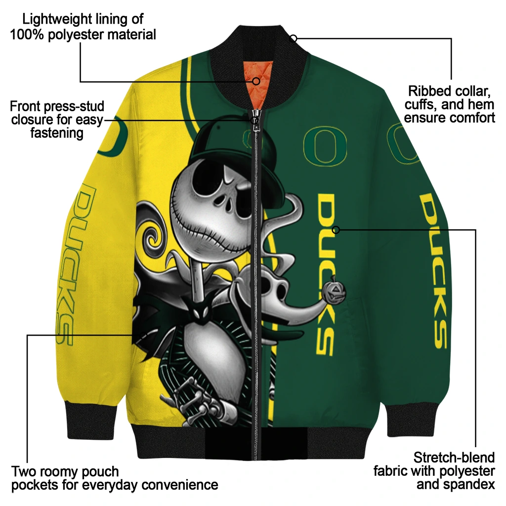 oregon ducks spooky grin green bomber jacket new arrival oregon ducks spooky grin green bomber jacket new arrival