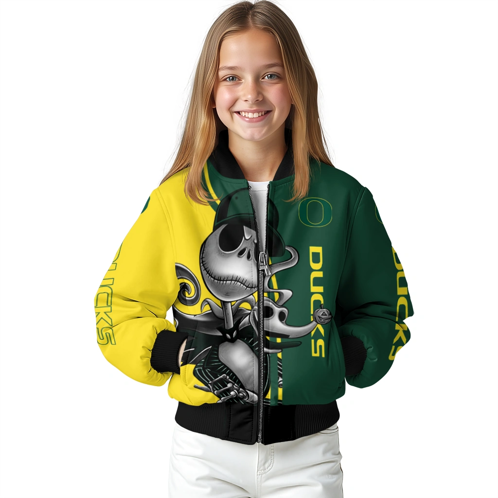 oregon ducks spooky grin green bomber jacket top rated oregon ducks spooky grin green bomber jacket top rated
