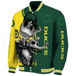 oregon ducks spooky grin green varsity jacket best selling