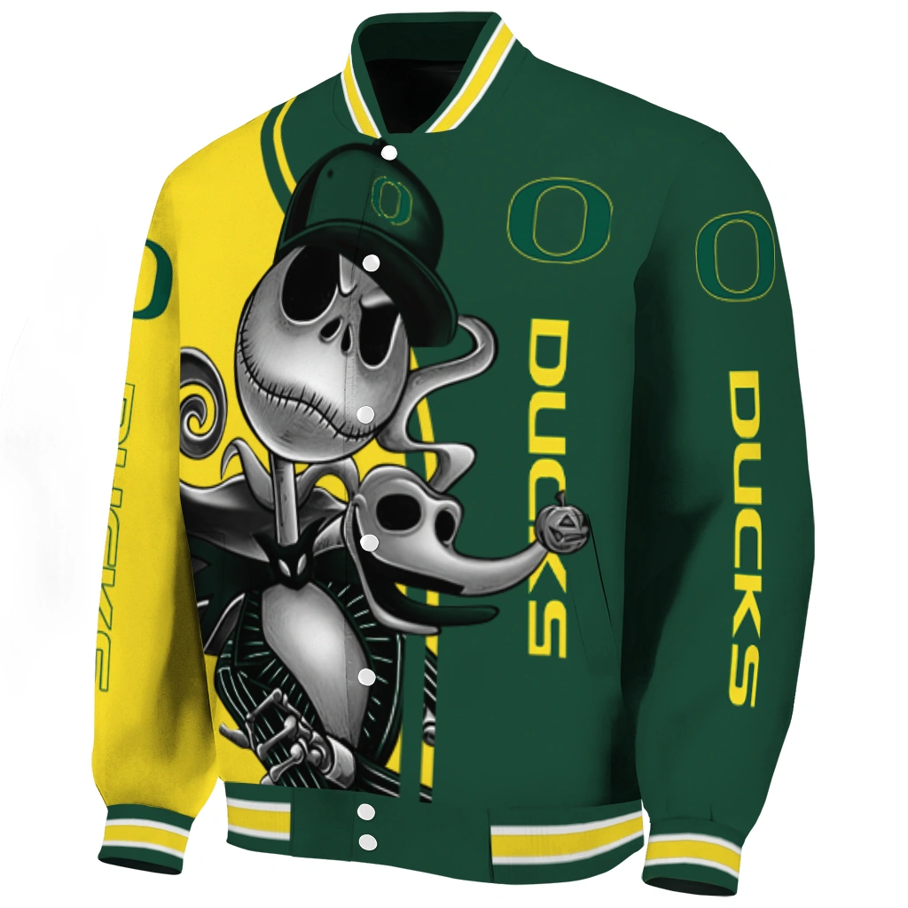 oregon ducks spooky grin green varsity jacket best selling oregon ducks spooky grin green varsity jacket best selling