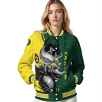 oregon ducks spooky grin green varsity jacket best selling