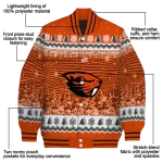 oregon state beavers snowy pines orange varsity jacket best selling