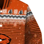 oregon state beavers snowy pines orange varsity jacket best selling