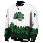 orlando magic clover pattern print white green varsity jacket best selling