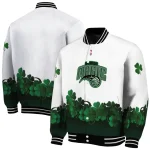orlando magic clover pattern print white green varsity jacket best selling