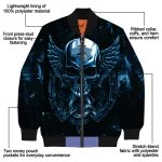 orlando magic skull bite blue black bomber jacket best selling