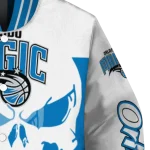 orlando magic skull outline blue white varsity jacket best selling