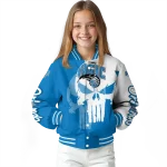 orlando magic skull outline blue white varsity jacket best selling