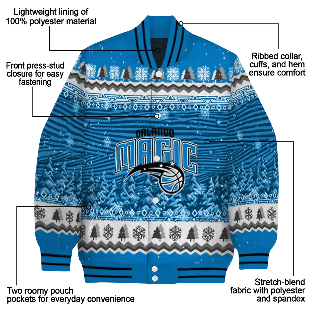 orlando magic snowy pines blue varsity jacket new arrival orlando magic snowy pines blue varsity jacket new arrival