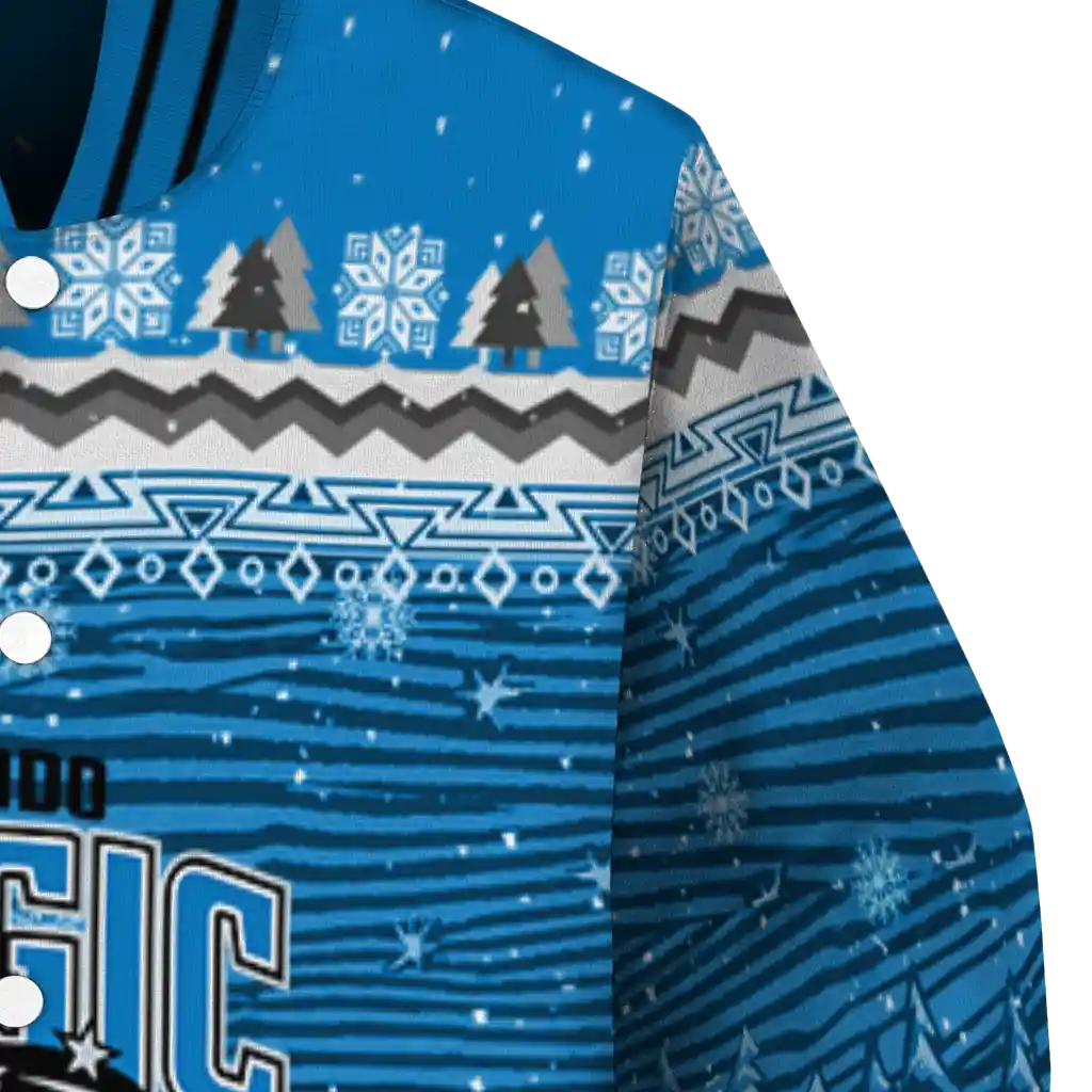 orlando magic snowy pines blue varsity jacket premium grade orlando magic snowy pines blue varsity jacket premium grade