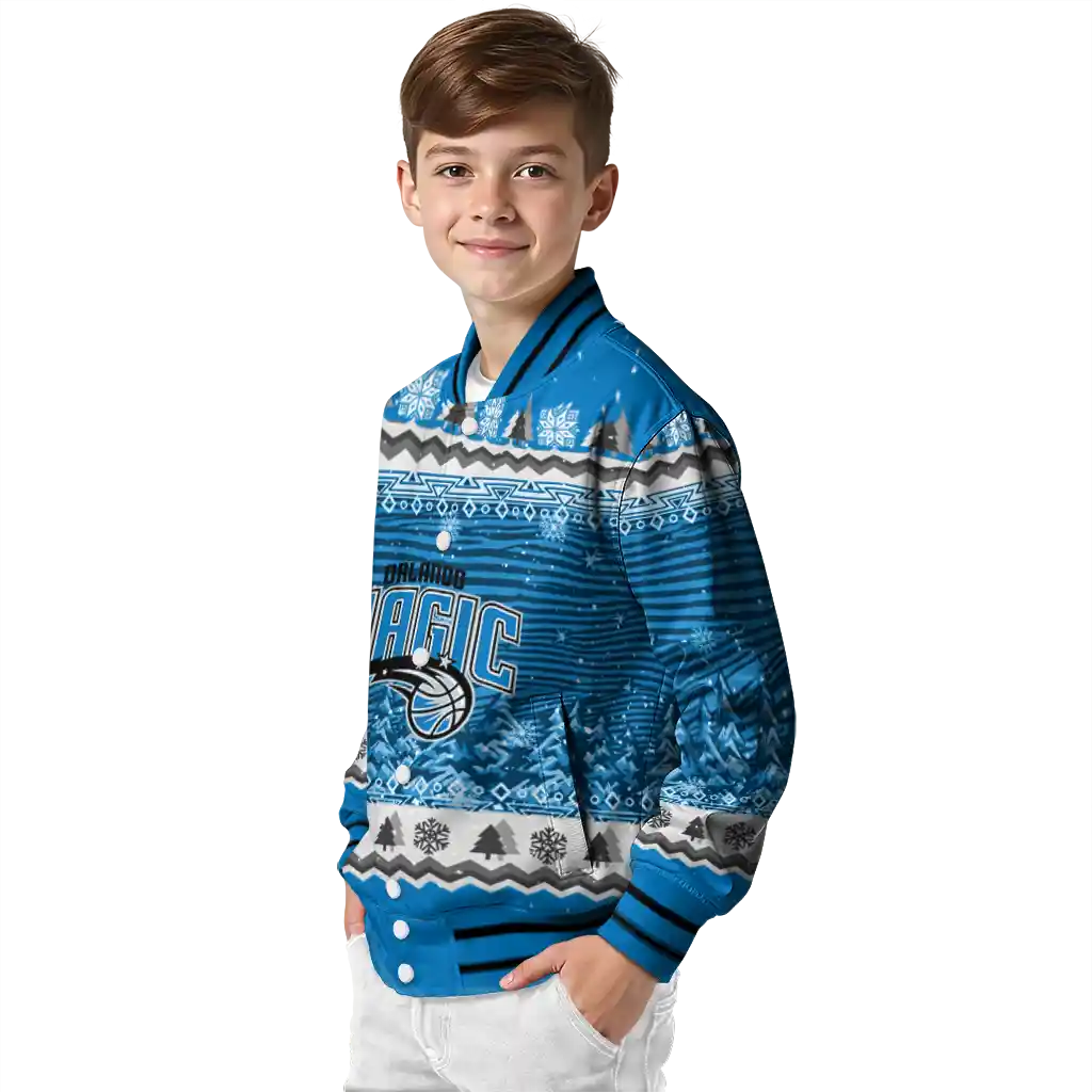 orlando magic snowy pines blue varsity jacket trendy orlando magic snowy pines blue varsity jacket trendy