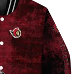 ottawa senators distressed slash red black varsity jacket best selling