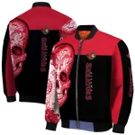 ottawa senators intricate skull red black bomber jacket best selling