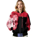 ottawa senators intricate skull red black bomber jacket best selling