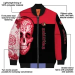 ottawa senators intricate skull red black bomber jacket best selling
