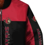 ottawa senators intricate skull red black bomber jacket best selling