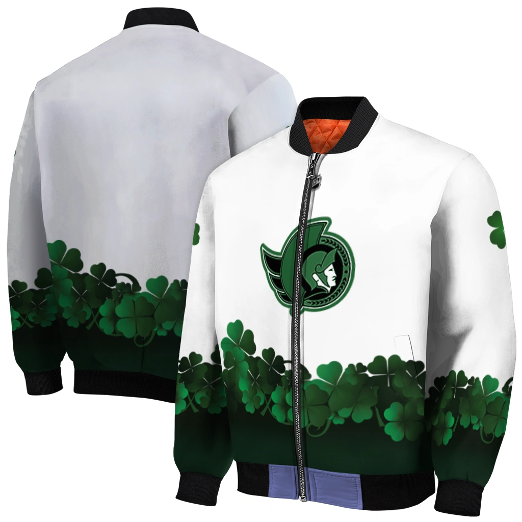ottawa senators lucky clovers white green bomber jacket best selling ottawa senators lucky clovers white green bomber jacket best selling