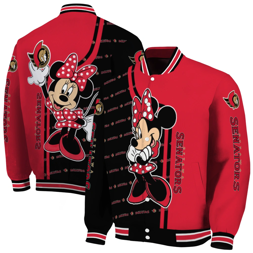 ottawa senators minnie mouse red varsity jacket fashion forward ottawa senators minnie mouse red varsity jacket fashion forward